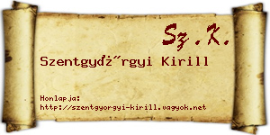 Szentgyörgyi Kirill névjegykártya